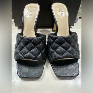 Vince Camuto Black Quilted Mules Reselm